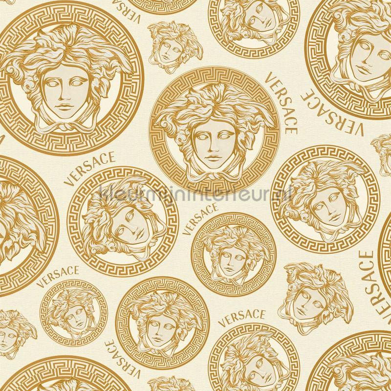 Medusa-emblem-creme behang 386115 klassiek Versace wallpaper