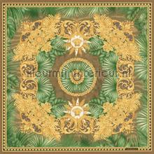 Ornament-und-dschungel-motiv-braun-gruen-metallic behang Versace wallpaper Versace 5 387033