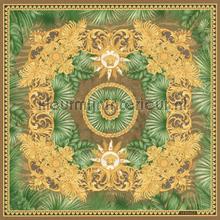 Ornament-und-dschungel-motiv-braun-gruen-metallic papel pintado Versace wallpaper Vendimia Viejo 