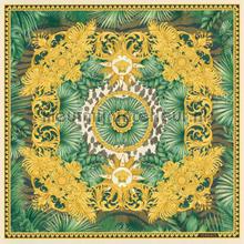 Ornament-und-dschungel-motiv-gold-gruen-metallic behang Versace wallpaper Versace 5 387034