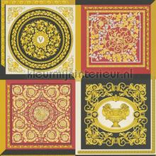 Ornament-im-kachel-metallic-rot-schwarz papel pintado Versace wallpaper Vendimia Viejo 