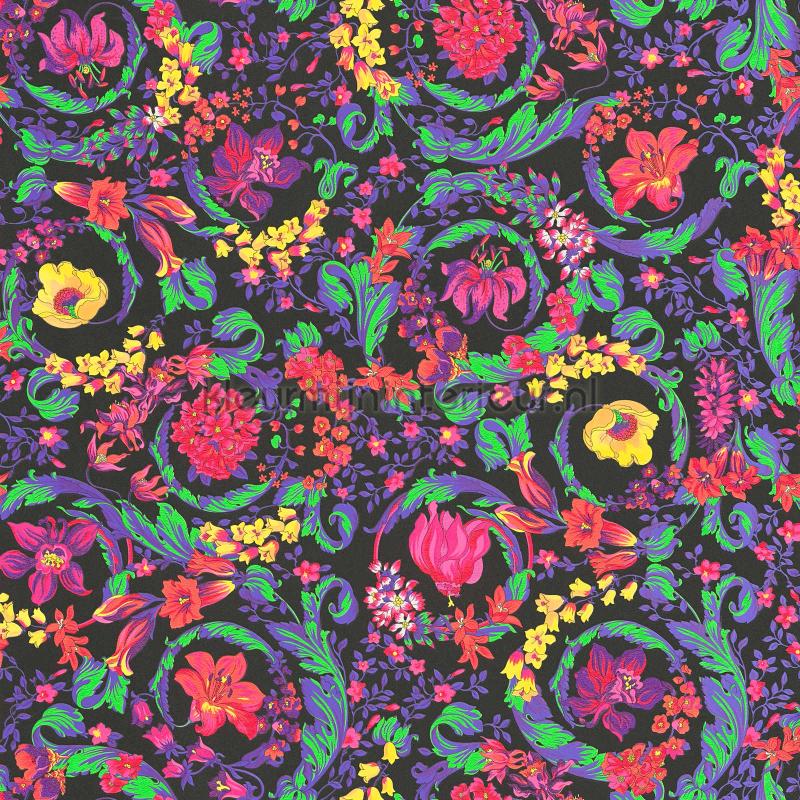 Ornamente-in-neonfarben-bunt behang 387061 klassiek Versace wallpaper
