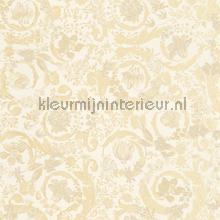 Blumenranken-ornament-creme-metallic papel pintado Versace wallpaper Vendimia Viejo 