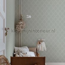 Wilma sage green wallcovering Sandberg Vintage- Old wallpaper 