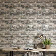 Print 3 bakstenen muur behang Hookedonwalls Industrieel 