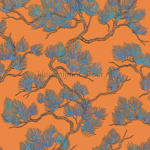 Pine tree orange behang WF121016 Wall Fabric Dutch Wallcoverings