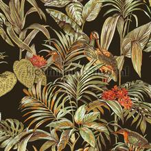 Botanisch borduurwerk en relieflook carta da parati Dutch Wallcoverings nuove collezioni 