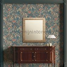 Botanisch borduurwerk en relieflook tapet DE120016 Sommerfugle - Fugle Dutch Wallcoverings