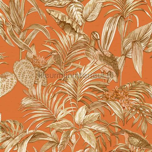 Botanisch borduurwerk en relieflook behang DE120019 klassiek Dutch Wallcoverings