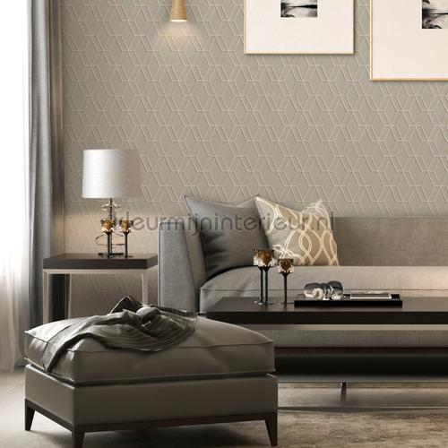 Geruit borduurwerk en relieflook behang DE120064 klassiek Dutch Wallcoverings