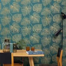Magistral bleu canard or wallcovering Caselio Vintage- Old wallpaper 