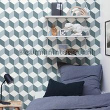 Be happy bleu canard papier peint Caselio Wallpaper creations 
