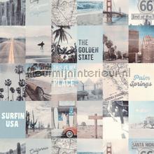 Happy place bleu gris papier peint Caselio Wallpaper creations 