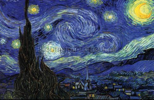 Van Gogh - Starry Night fotobehang Abstract and Art Kleurmijninterieur