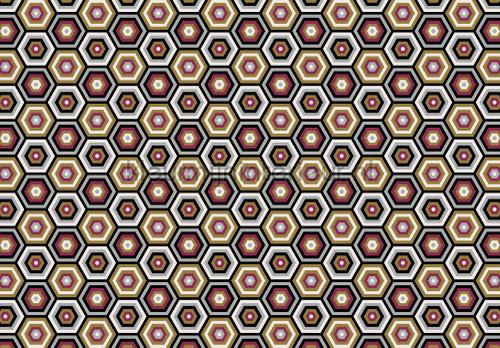 Hexagon fotobehang Grafisch - Abstract Kleurmijninterieur