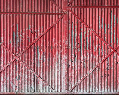 Iron door red fototapet dd108585 Mural room set photo's Architects Paper