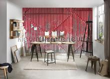 Iron door red fototapet dd108585 Mural room set photo's Architects Paper