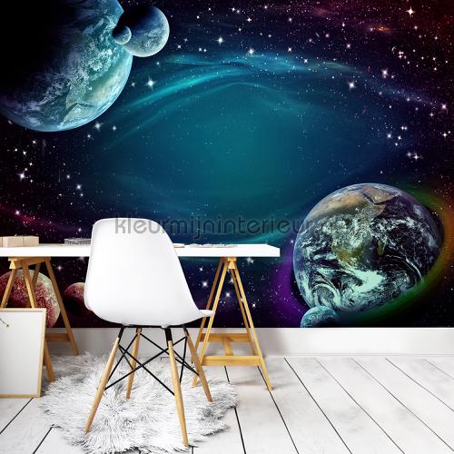 Earth and other planets fotobehang Boys Kleurmijninterieur