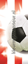 Football on red and white background papier murales Kleurmijninterieur Voitures Transport 