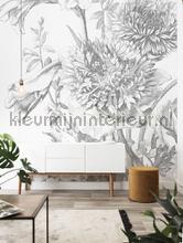 engraved flowers fotobehang Kek Amsterdam Flora en Fauna wp-330