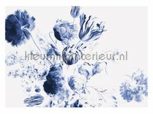 Royal Blue Flowers 2 fotobehang Kek Amsterdam Golden Age Flowers WP-224