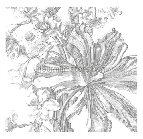 Engraved Flowers fotobehang WP-332 Golden Age Flowers Kek Amsterdam