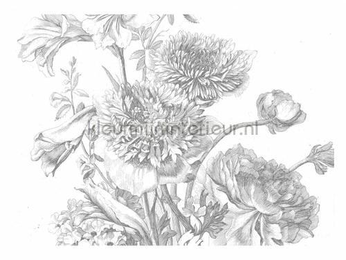 Engraved Flowers fotobehang WP-338 Golden Age Flowers Kek Amsterdam