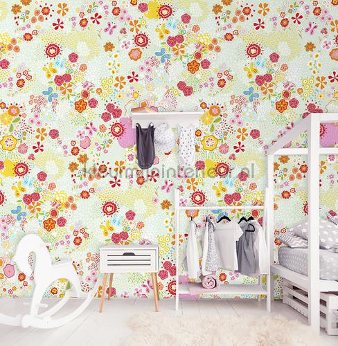 Bleometjes en vlindertjes papier murales ink7014 Kay and Liv Behang Expresse