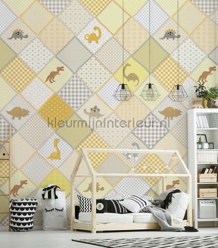 Patchwork dinoos papier murales ink7026 Kay and Liv Behang Expresse