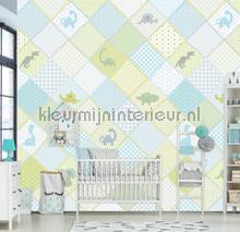 Patchwork dinoos fotobehang Behang Expresse babykamer 