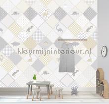 Patchwork dinoos fotobehang Behang Expresse Kay and Liv ink7029