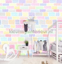 Pastel vakjes wand fotobehang Behang Expresse Kay and Liv ink7040