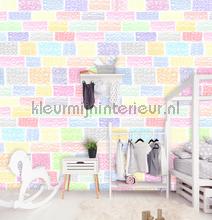 Pastel vakjes wand wallcovering Behang Expresse Kay and Liv ink7040