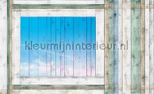 Panel with sky fotomurais Kleurmijninterieur telhas 