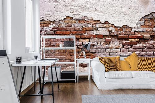 Brick wall photomural Stones - Concrete Kleurmijninterieur