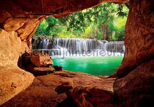 View on a waterfall fototapeten Kleurmijninterieur weltkarten 
