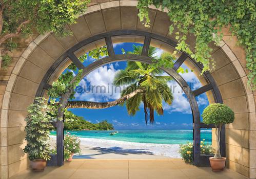 Archway to the beach fotobehang Zon - Zee - Strand Kleurmijninterieur