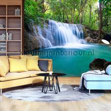 Waterfall wit turquois water fototapet Kleurmijninterieur verdenskort 