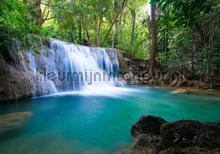 Waterfall wit turquois water fototapet Kleurmijninterieur verdenskort 