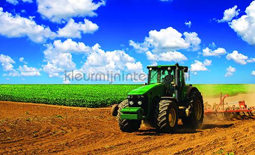 Tractor in the field fototapeten Landscape Kleurmijninterieur