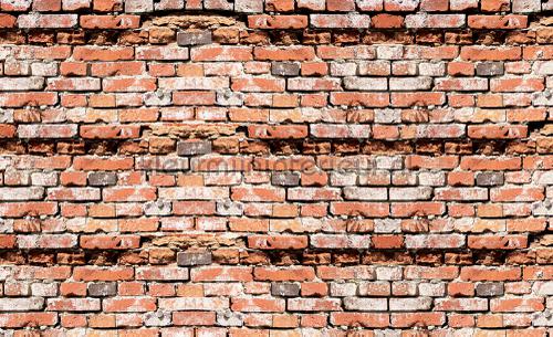 Brick relief wall fotobehang Steden - Gebouwen Kleurmijninterieur