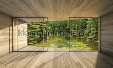 Room in to the woods photomural Kleurmijninterieur world maps 