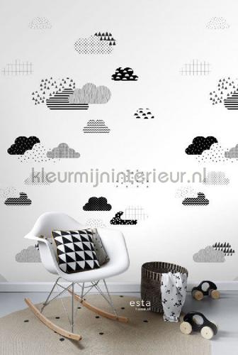 wolken zwart wit fotomurales 153-158922 Lets Play Esta for Kids