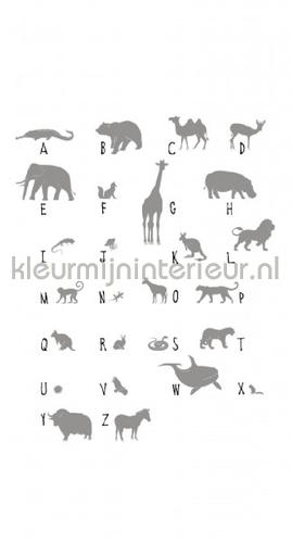 dieren ABC grijs fotobehang 153-158923 Esta for Kids