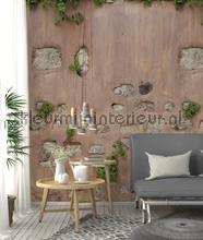 Buitenmuur met pleister en stenen fototapeten Behang Expresse weltkarten 