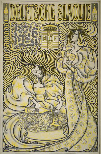 Affiche Delftsche slaolie Jan Toorop fototapet Hollandse Meesterwerken Kleurmijninterieur