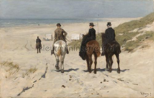 Morning ride along the beach Anton Mauve fotomurales Hollandse Meesterwerken Kleurmijninterieur