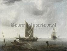 Anchored ships photomural Dutch Wallcoverings Painted Memories 8002