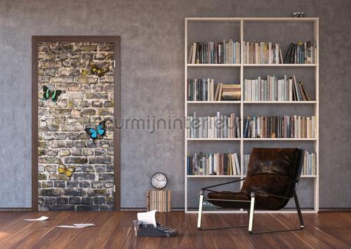 Stenen muur en vlinders photomural ftn-v-2905 Photomurals Premium Collection AG Design