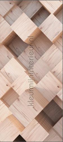 Diagonaal houtblok fotobehang ftn-v-2931 Interieurvoorbeelden fotobehang AG Design